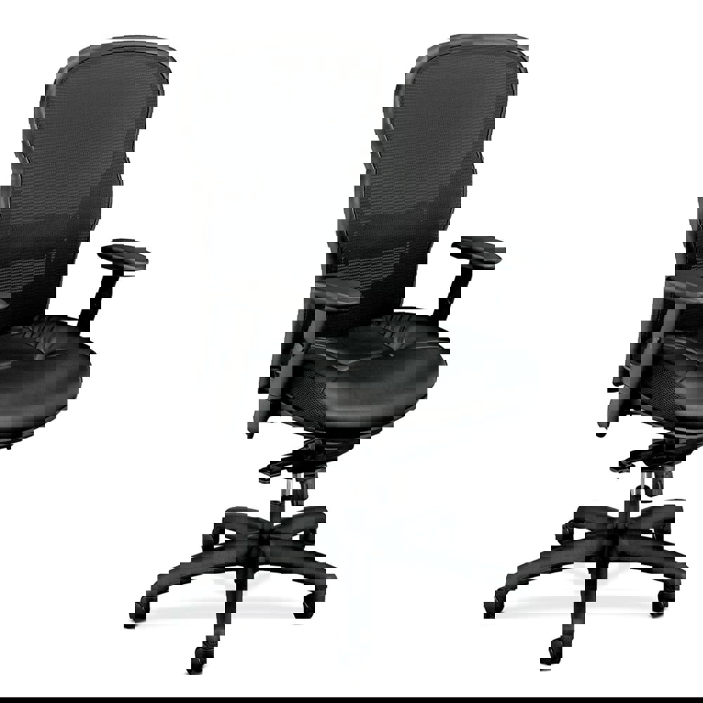 Task Chair: Leather, Adjustable Height, 19-1/4 to 22